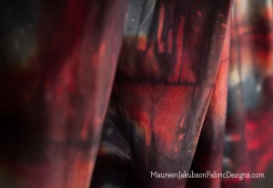 Red Silk Shibori by Maureen Jakubson