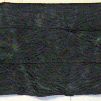Full Image of Lightly Textured Black and Green Silk Shibori Scarf by Maureen Jakubson