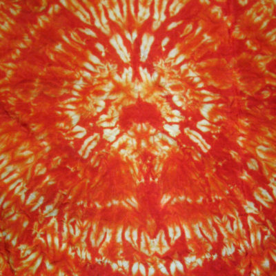 Close Detail of Orange Silk Shibori Scarf by Maureen Jakubson