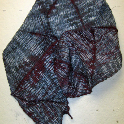 Textured Mulberry Silk Shibori Scarf by Maureen Jakubson