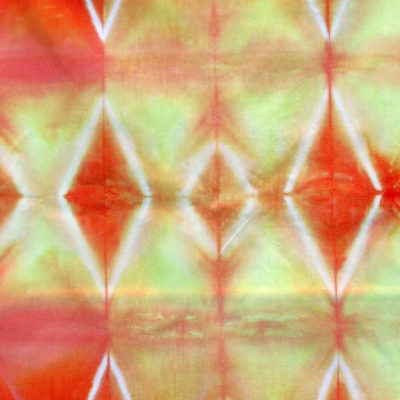 Red-Orange Clamp Resist Shibori