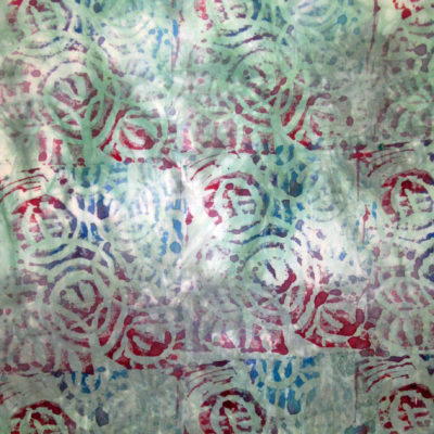 Red and Blue Hand Dyed and Stamped Cotton
