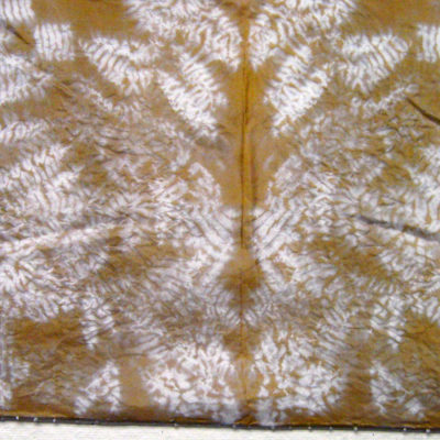 Gold Large Leaf Beaded Silk Shibori Scarf Detail
