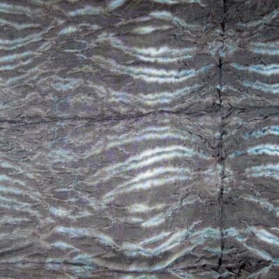Blue-Black Interlocking Ovals Silk Shibori Scarf Detail