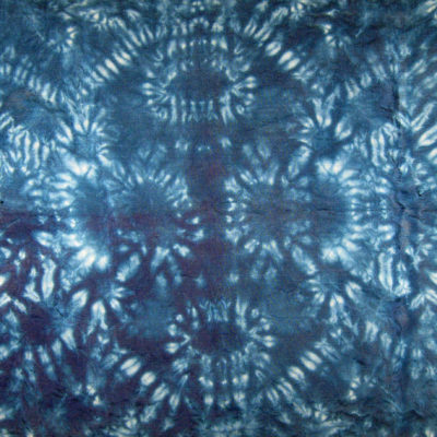 Blue Larch Stitch Variation Silk Shibori Scarf Detail