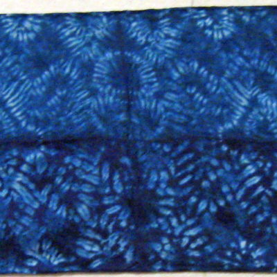 Blue Larch Stitch Variation Silk Shibori Scarf Full Length