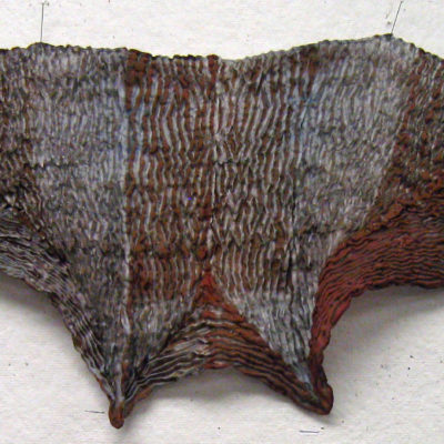 Brown and Gray Triangles Textured Silk Shibori Scarf Full Length