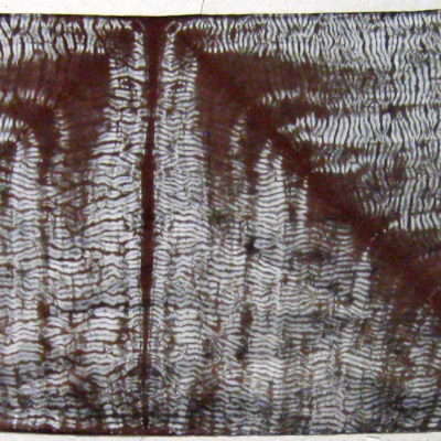 Wodd Grain Triangles Pattern Silk Shibori Scarf Full Length