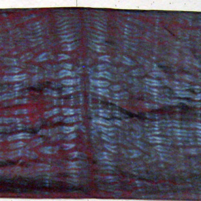 Dark Mulberry and Gray Mokume Silk Shibori Scarf Full Length