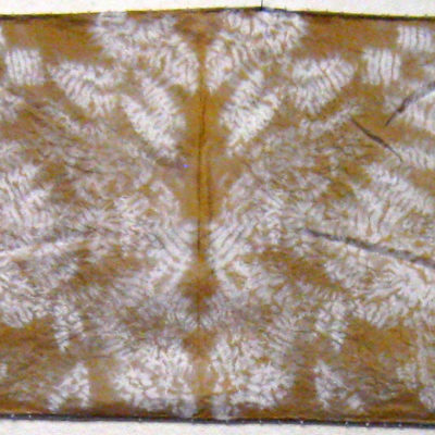 Gold Large Leaf Beaded Silk Shibori Scarf Full Length