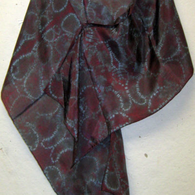 Mulberry Mokume Petals Silk Shibori Scarf Naturally Draped