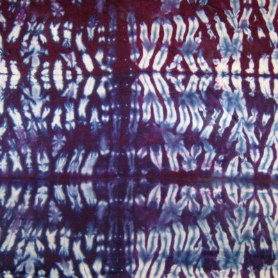 Imperial Purple Mokume Silk Shibori Scarf Detail