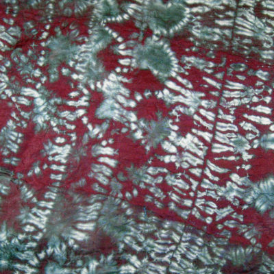 Mulberry and Gray Diagonal Lines and Curves Pattern Silk Shibori Scarf Detail