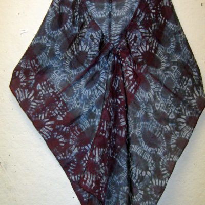 Mulberry Larch Stitch Silk Shibori Scarf Naturally Draped