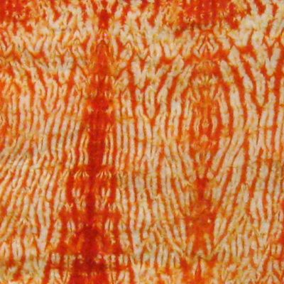 Orange Vertical Mokume Silk Shibori Scarf 