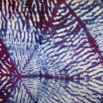 Mokume on Triangles Pattern Silk Shibori Scarf Detail