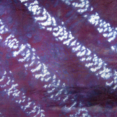 Imperial Purple Chevron Silk Shibori Scarf Detail