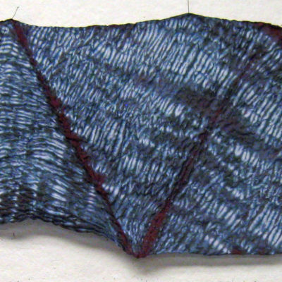 Mulberry Mokume Triangles Silk Shibori Scarf Full Length
