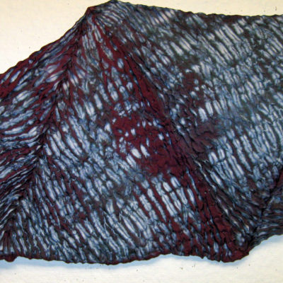 Mokume Mulberry Textured Silk Shibori Scarf Detail