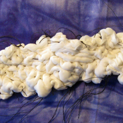 Woven Pattern Stitch Resist Shibori Scarf Ready to Dye