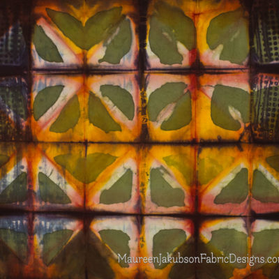 Clamp Resist Shibori With Batik Layer by Maureen Jakubson