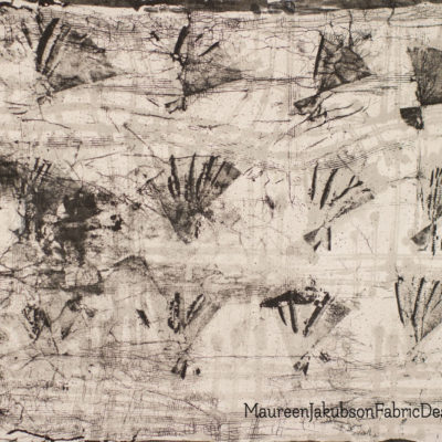 Black Paint and White Flour Resist Shibori by Maureen Jakubson