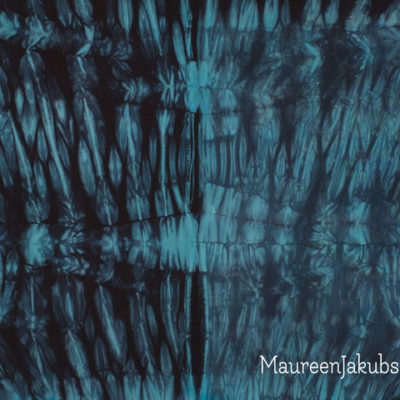 Blue and Black Pole Wrap Shibori by Maureen Jakubson